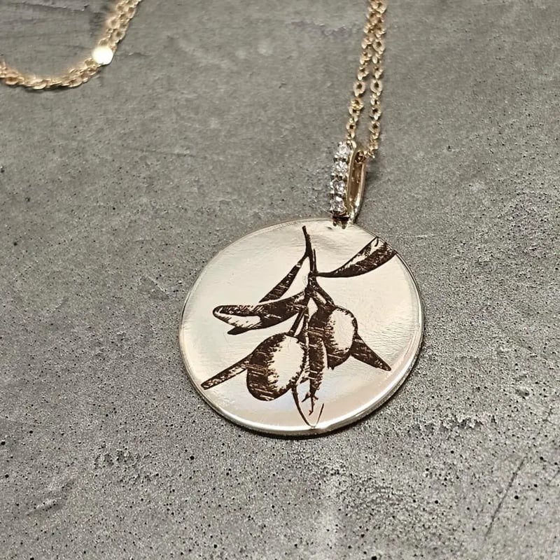 Silver pendent Laser Engraving