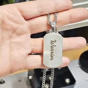 silver dog tags engraving