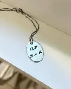 silver necklaces engraving