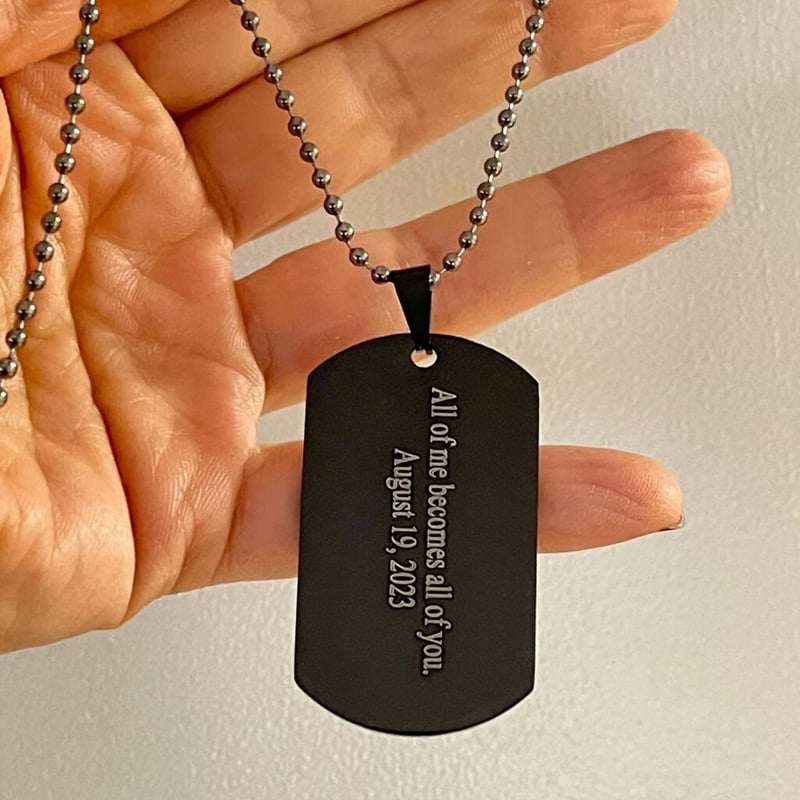 Engraved Dog Tag Necklace, Custom Medical Alert Necklace