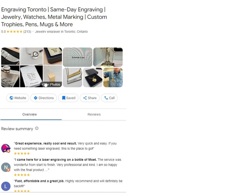 Engraving Toronto | Same-Day Engraving | Jewelry, Watches, Metal Marking