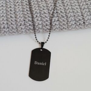 Engraving Black Dog Tag Pendant