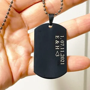 Engraving Dog Tag Pendant with chain