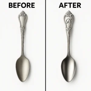 Before and After Spoon Engraving Toronto