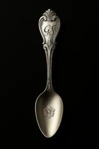 Custom Initials Engraved on Vintage Spoon
