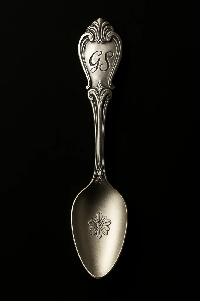 Custom Initials Engraved on Vintage Spoon