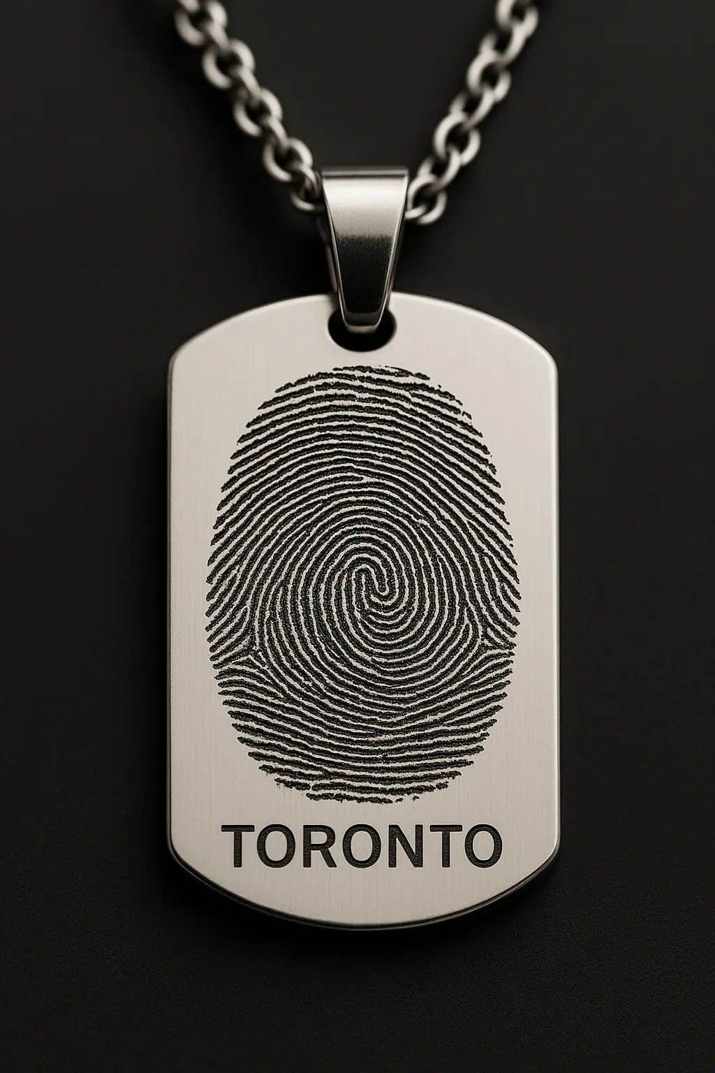 Fingerprint laser engraving on pendant – Toronto